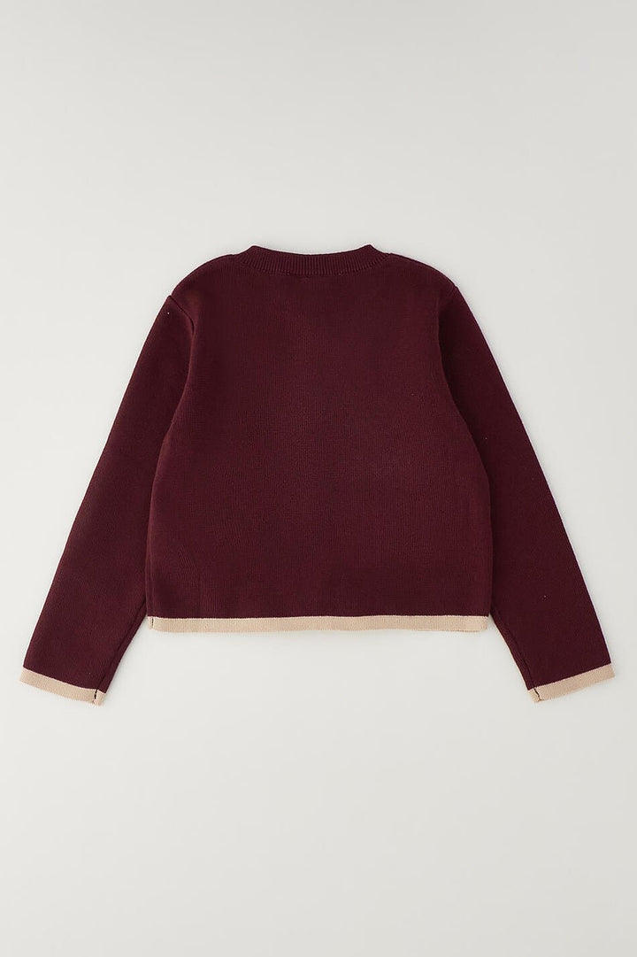 iDo "Primrose" Burgundy &amp; Camel Cardigan - Millie and John