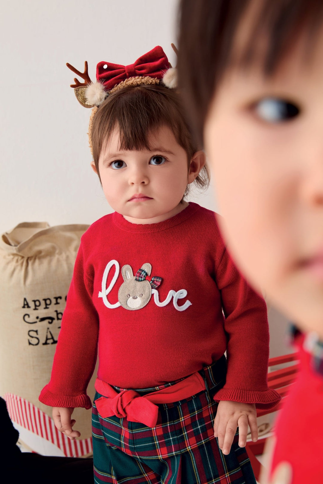 iDo "Tabitha" Red Bunny Jumper &amp; Tartan Shorts Set - Millie and John