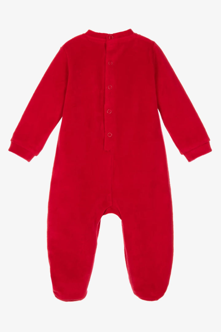iDo "Winston" Red My First Christmas Velour Sleepsuit - Millie and John