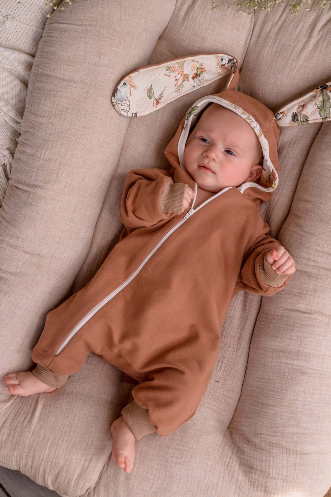 Jamiks "Andrea" Caramel Bunny Ear Romper - Millie and John