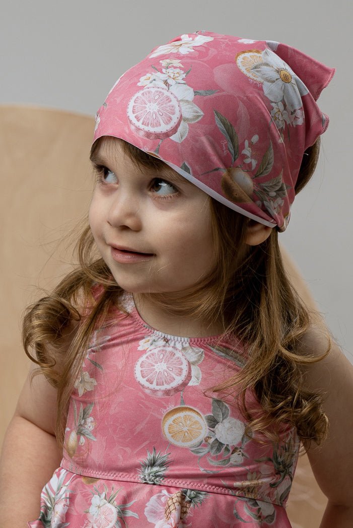 Jamiks "Aurora" Hot Pink Floral Fruit Print Swim Bandana - Millie and John