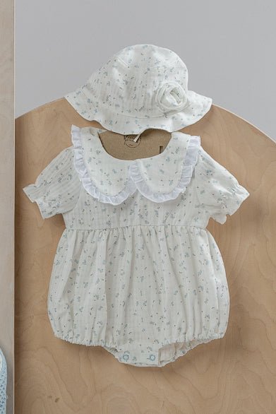 Jamiks "Bailey" Sky Blue Floral Sun Hat - Millie and John