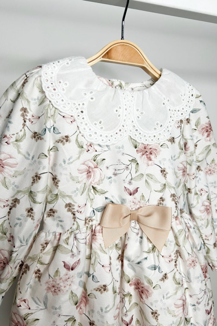 Jamiks "Bonnie" Dusky Pink Vintage Floral Dress - Millie and John