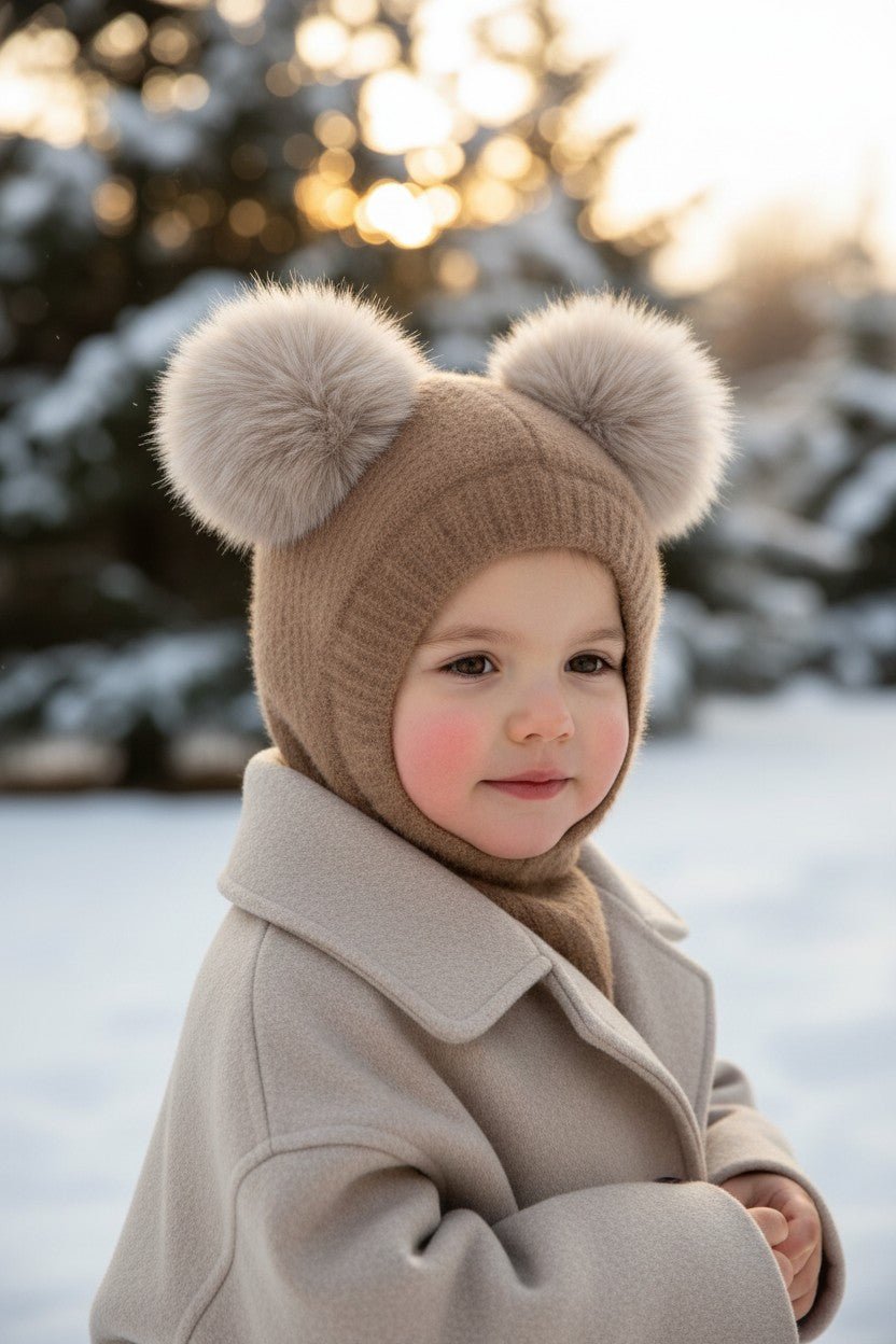 Jamiks Caramel Faux Fur Pom Pom Fluffy Snood - Millie and John