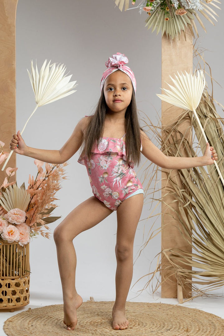 Jamiks "Ella" Hot Pink Floral Fruit Print Swimsuit - Millie and John