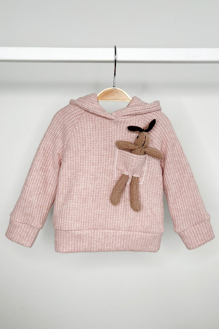 Jamiks "Espen" Dusky Pink Knit Bunny Hoodie - Millie and John