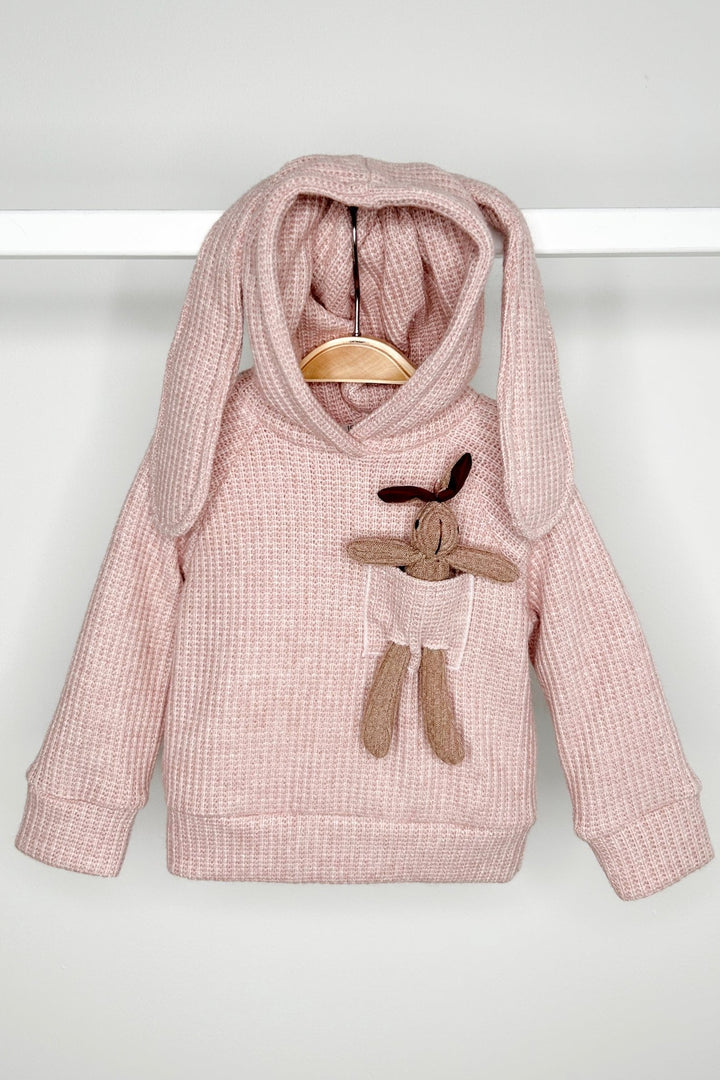 Jamiks "Espen" Dusky Pink Knit Bunny Hoodie - Millie and John