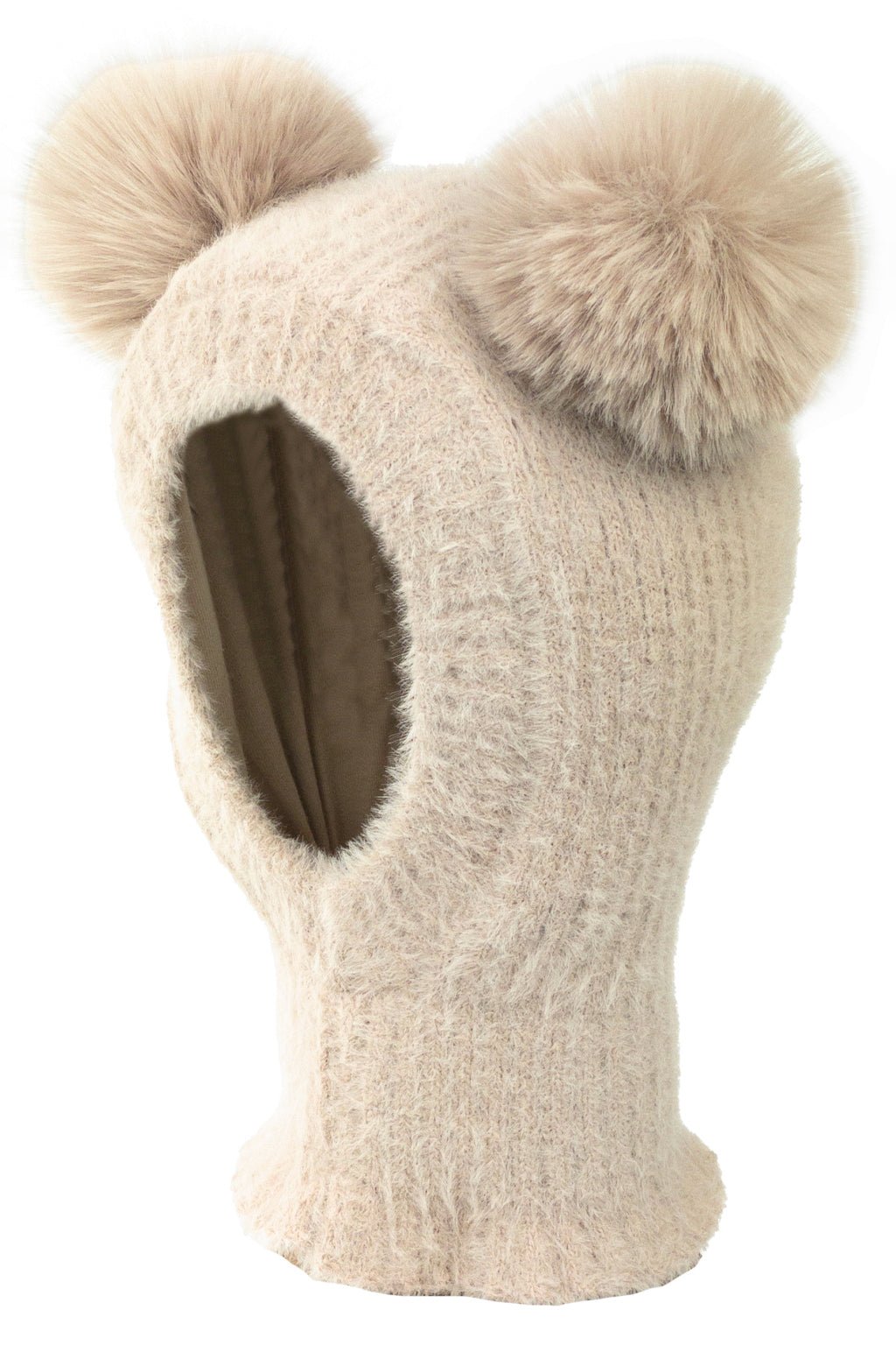 Jamiks Fluffy Beige Pom Pom Snood - Millie and John