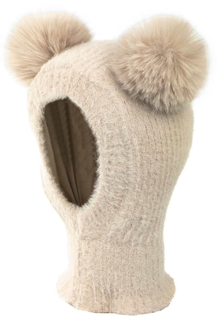 Jamiks Fluffy Beige Pom Pom Snood - Millie and John