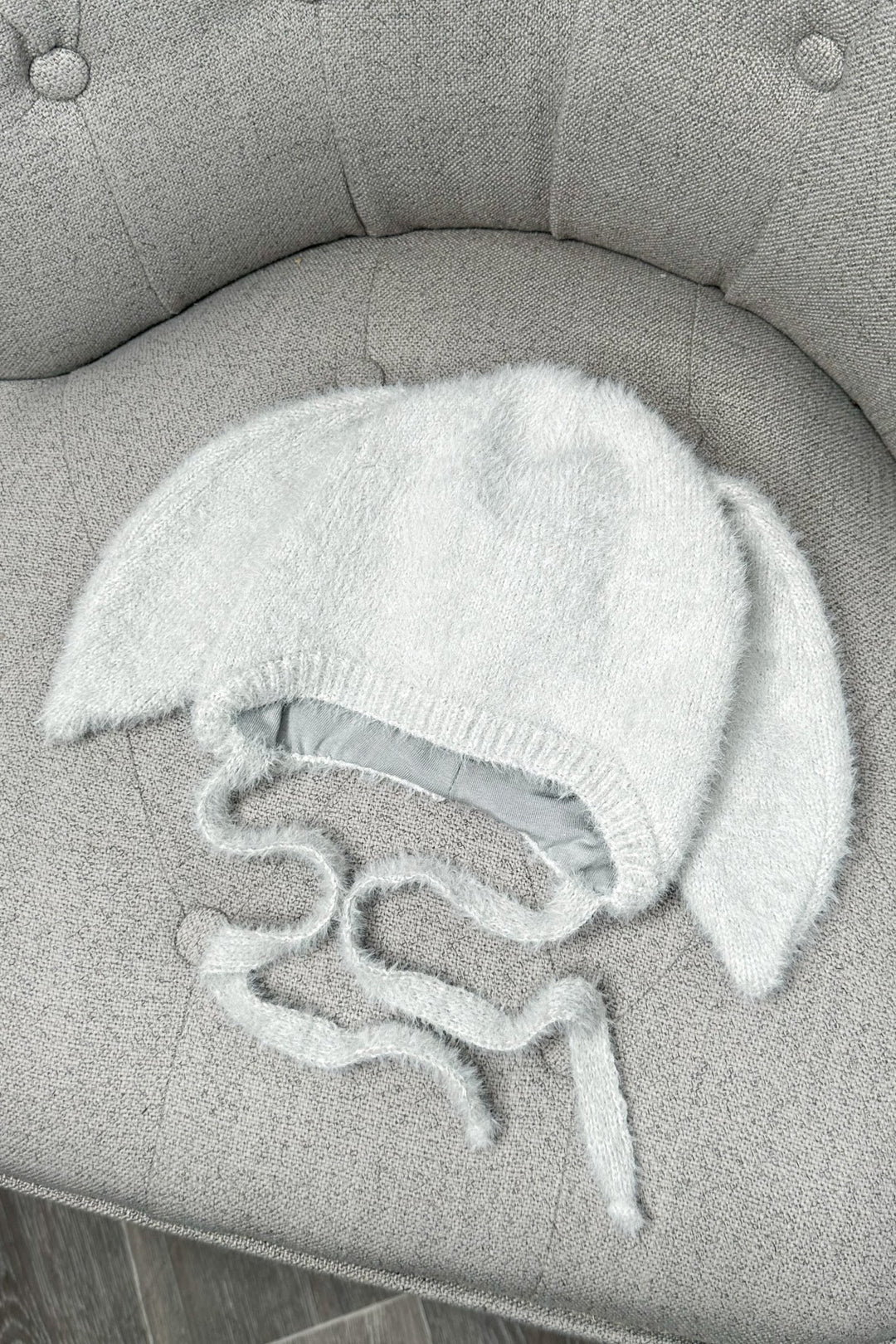 Jamiks Fluffy Light Grey Bunny Ear Hat - Millie and John