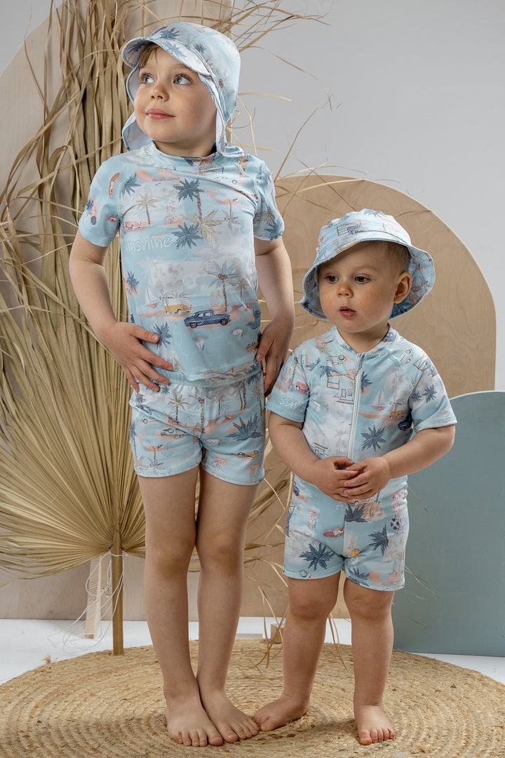 Jamiks "Hawkins" Mint Beach Print Swimsuit - Millie and John