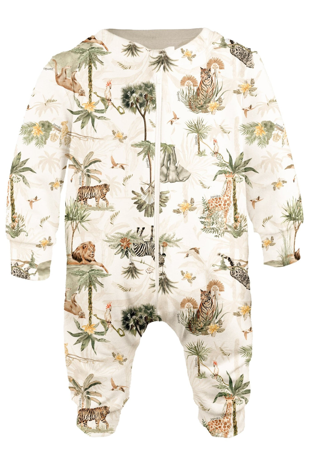 Jamiks "Jaime" Safari Print Bamboo Footless Sleepsuit - Millie and John