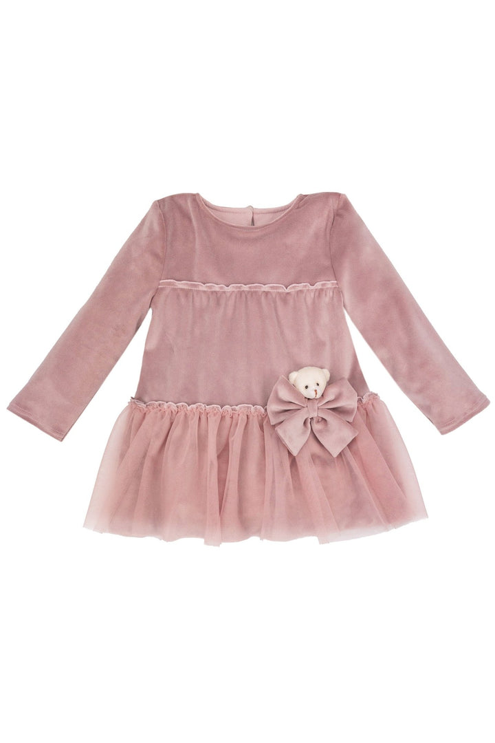 Jamiks "Lisbeth" Dusky Pink Velour Tulle Teddy Dress - Millie and John