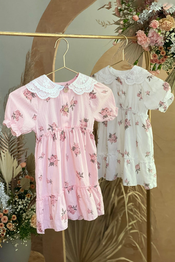 Jamiks "Melodie" Ivory & Pink Vintage Floral Dress - Millie and John