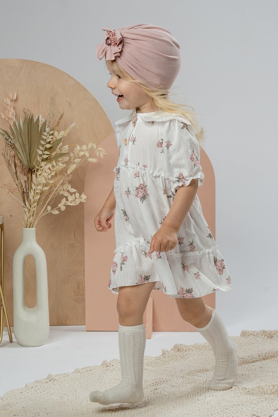 Jamiks "Melodie" Ivory & Pink Vintage Floral Dress - Millie and John
