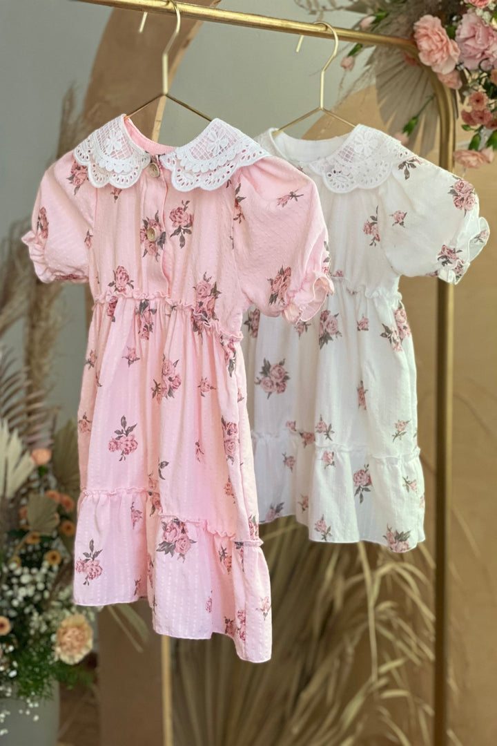 Jamiks "Melodie" Pink Vintage Floral Dress - Millie and John