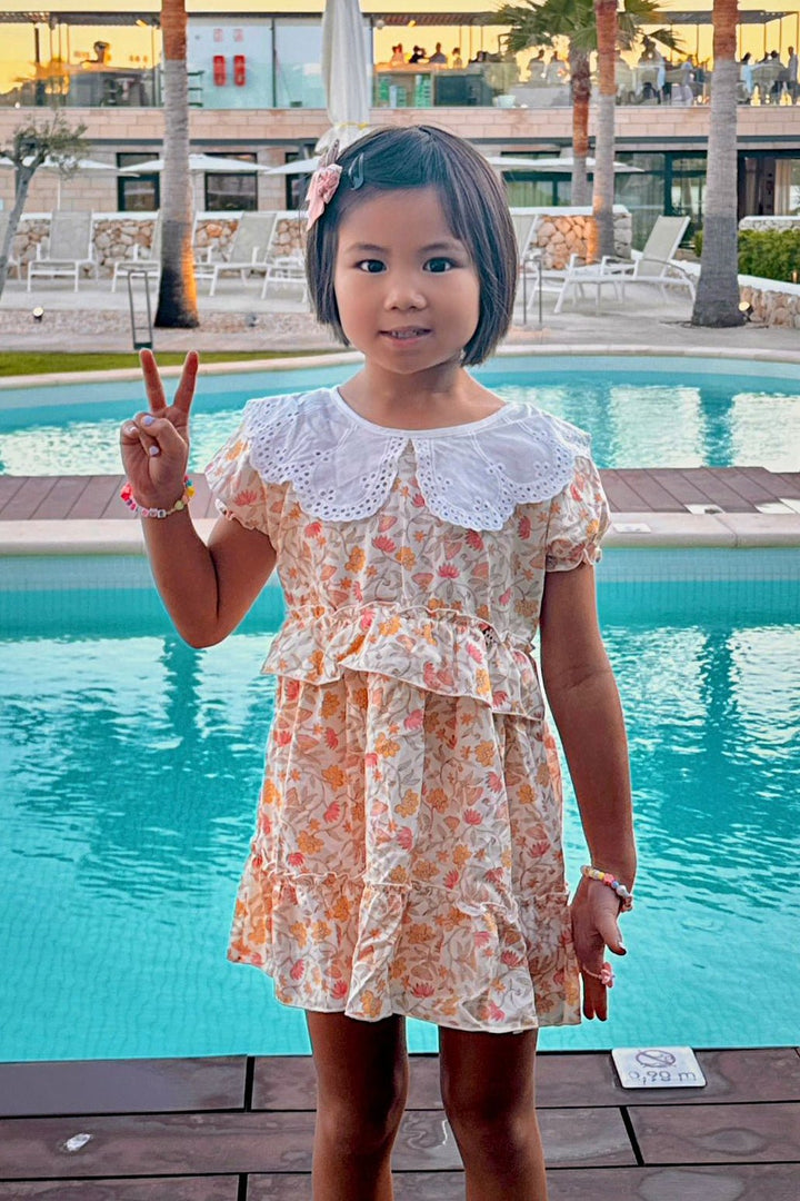 Jamiks "Novella" Peach & Pink Floral Dress - Millie and John