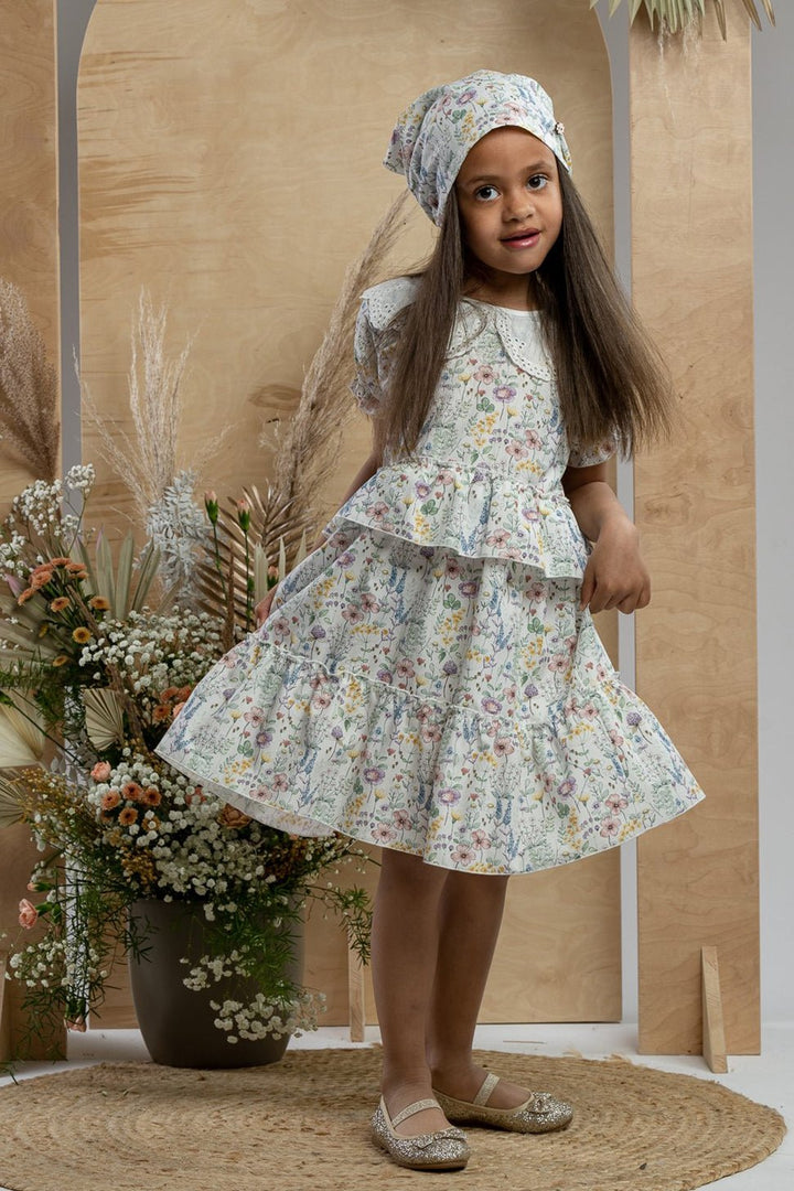 Jamiks "Novella" Sage Green Watercolour Floral Dress - Millie and John
