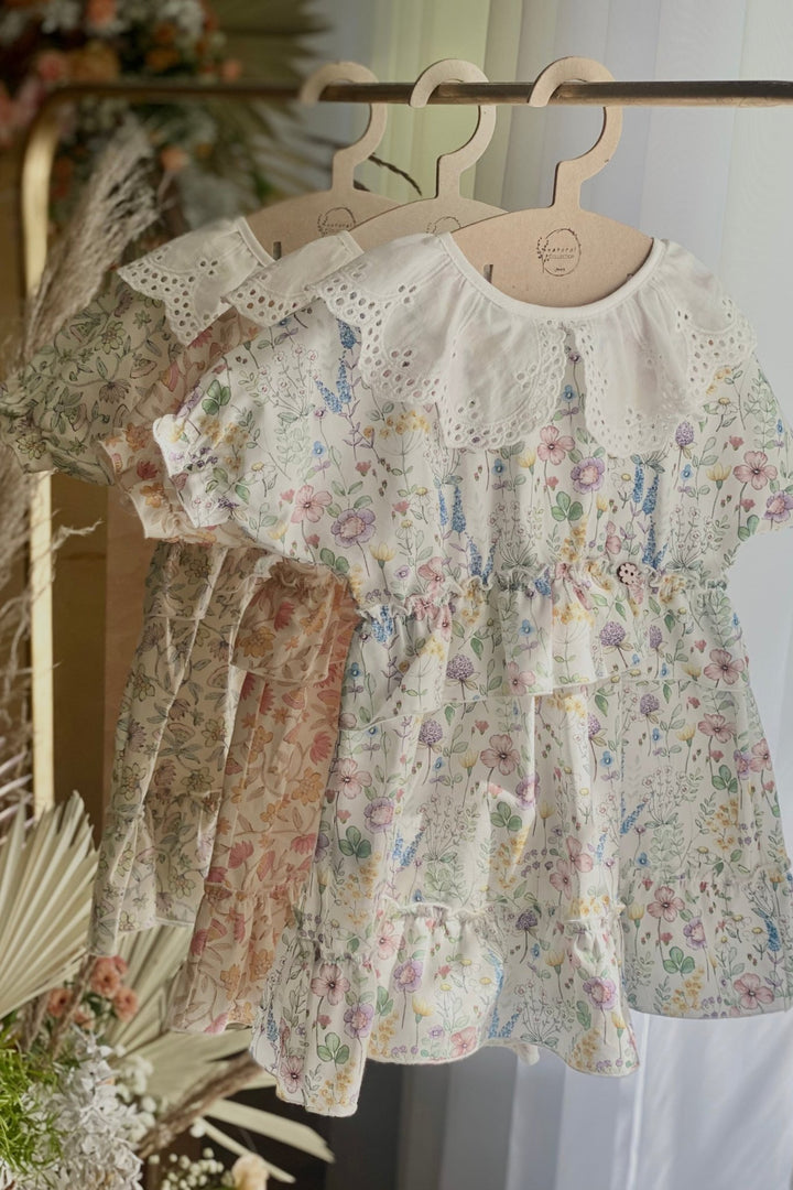 Jamiks "Novella" Sage Green Watercolour Floral Dress - Millie and John