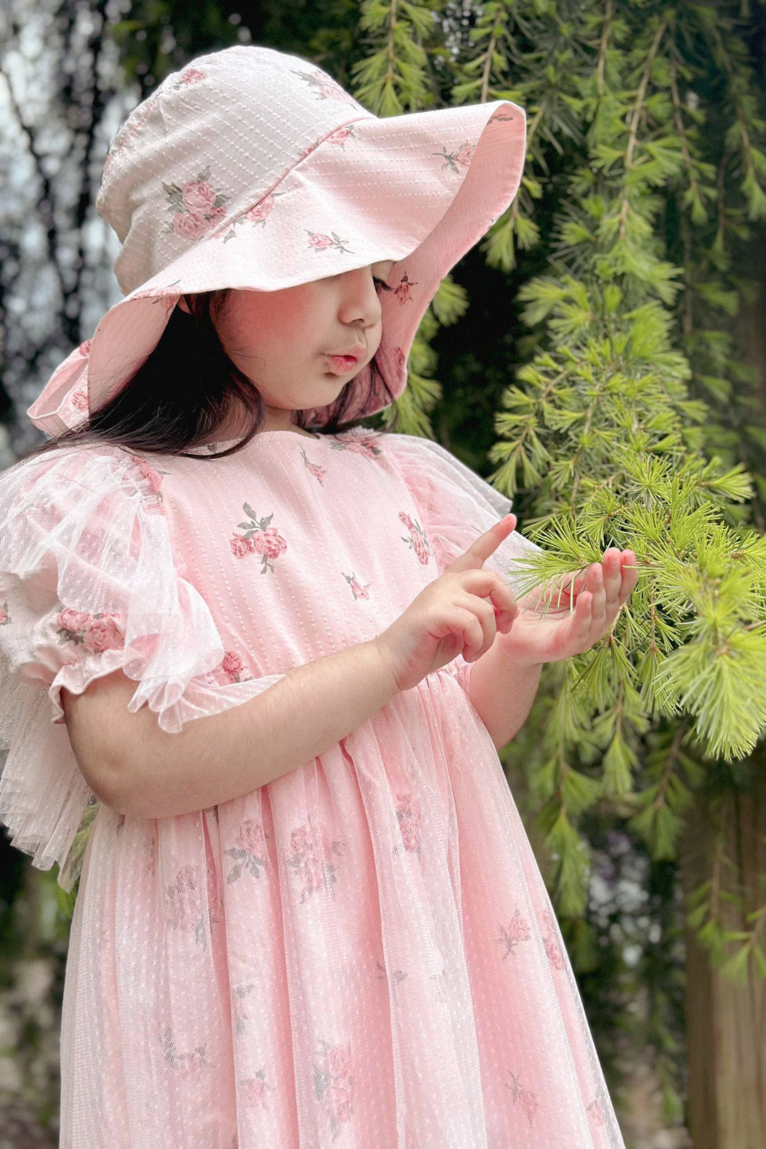 Jamiks "Pernille" Pink Vintage Floral Tulle Dress - Millie and John