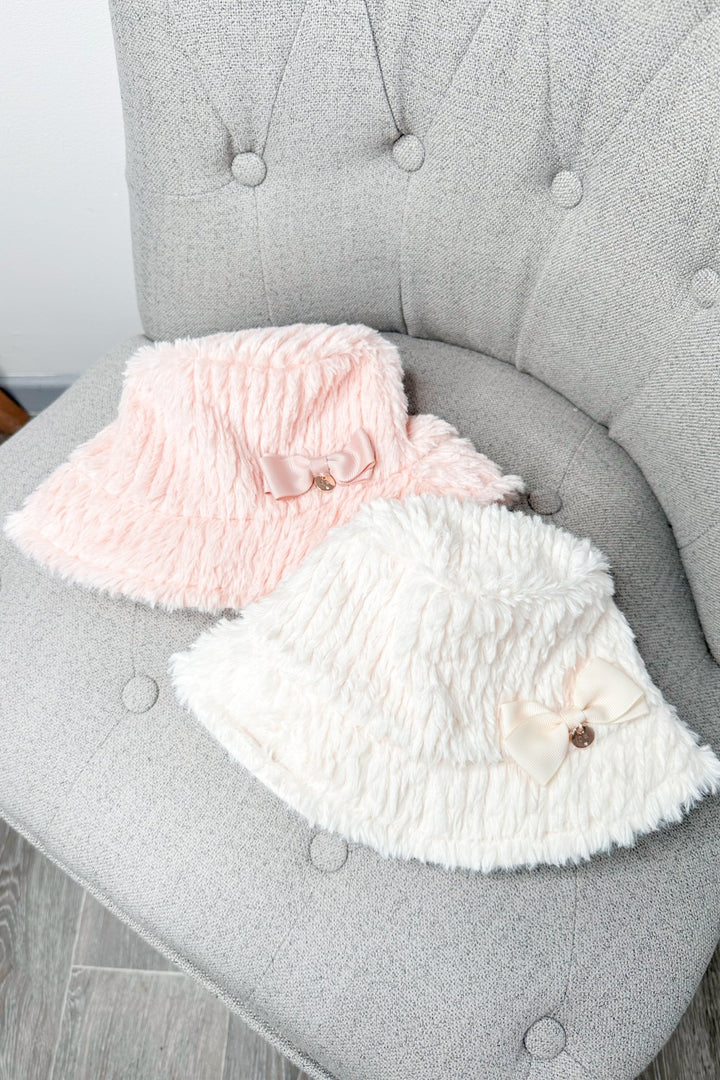 Jamiks Pink Faux Fur Bucket Hat - Millie and John