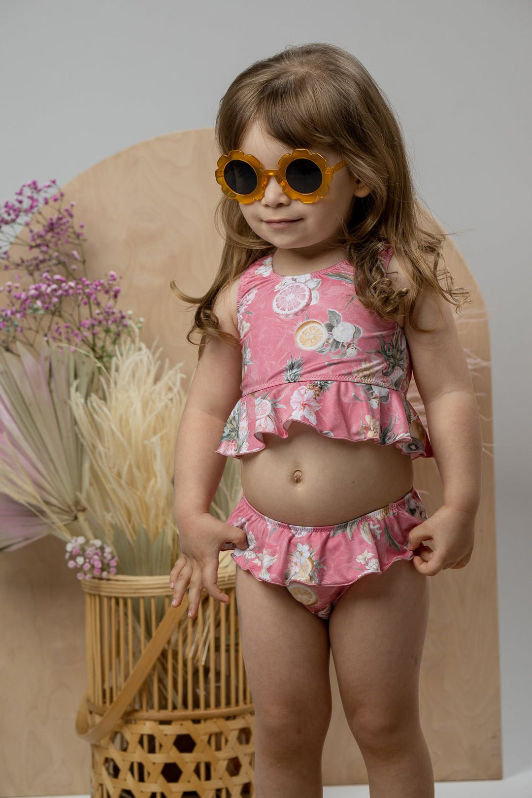 Jamiks "Sabira" Hot Pink Floral Fruit Print Bikini - Millie and John