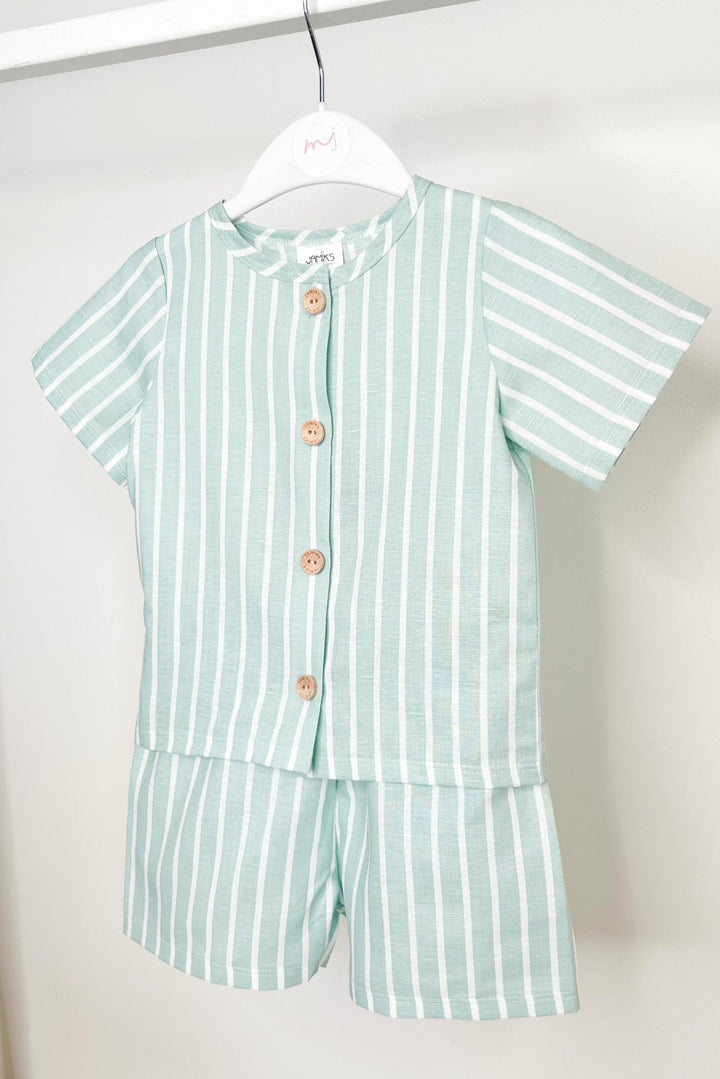 Jamiks "Zuri" Mint Striped Short & Shorts - Millie and John