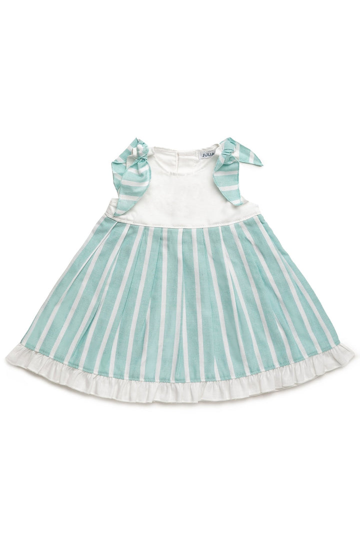 Juliana "Ada" White & Mint Striped Dress - Millie and John