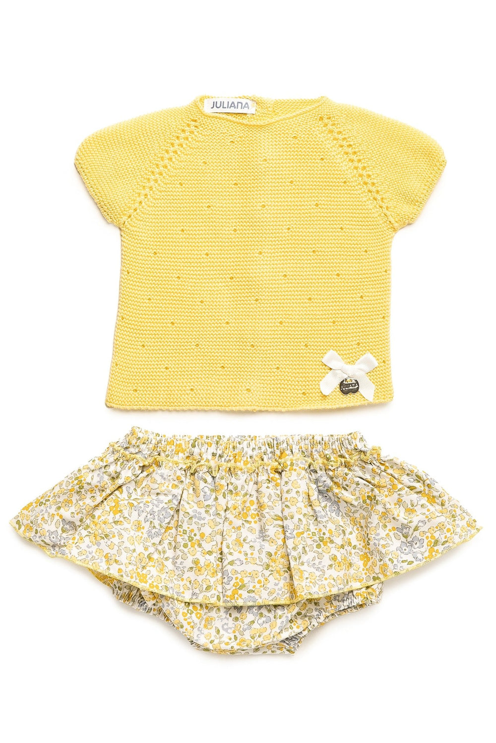 Juliana "Addie" Lemon Knit Top & Floral Skort - Millie and John