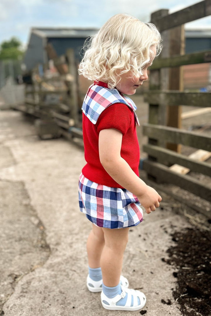 Juliana "Benedict" Red Knit Sailor Top & Jam Pants - Millie and John