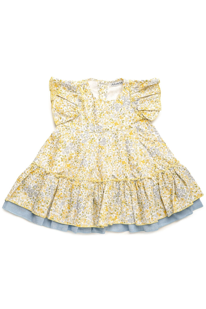 Juliana "Betty" Lemon &amp; Blue Floral Dress - Millie and John