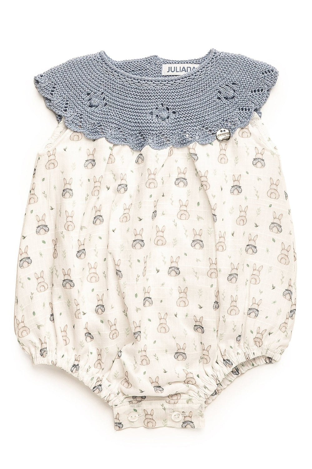 Juliana "Chase" Sky Blue Half Knit Bunny Shortie - Millie and John