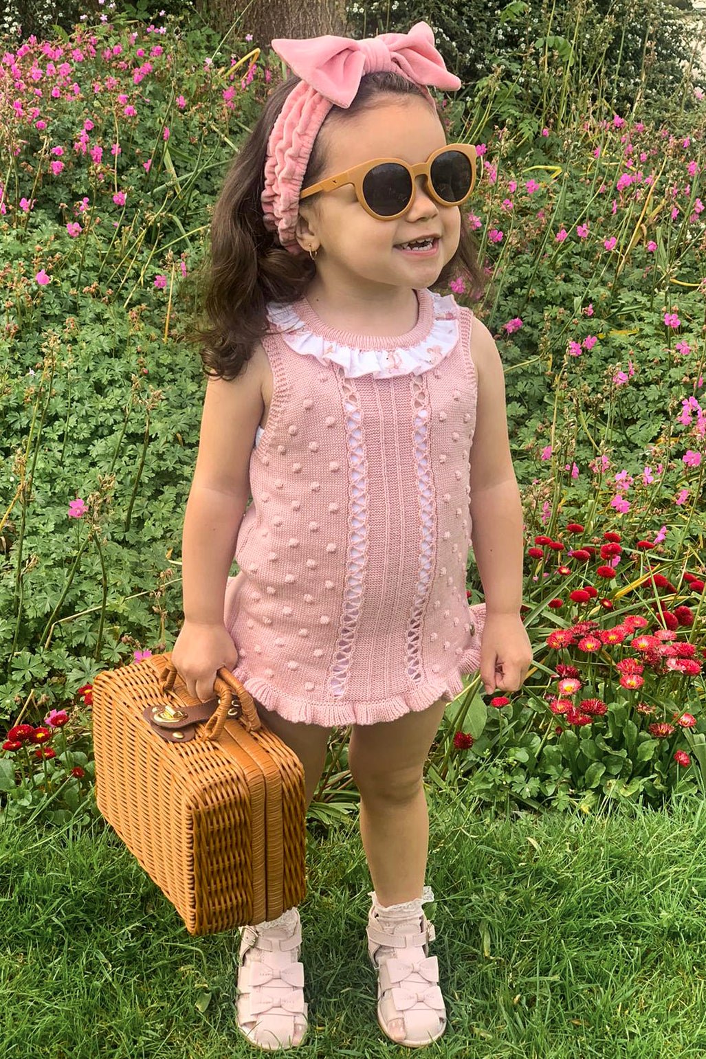 Juliana "Dorothy" Dusky Pink Ballerina Mouse Knit Top & Bloomers - Millie and John