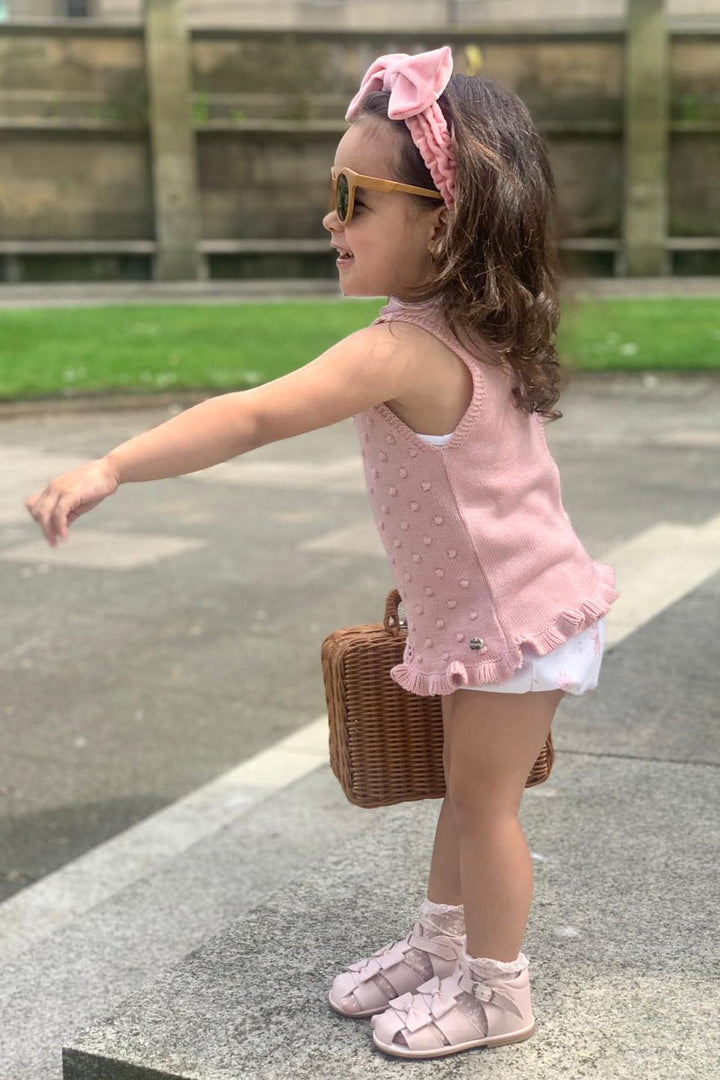 Juliana "Dorothy" Dusky Pink Ballerina Mouse Knit Top & Bloomers - Millie and John