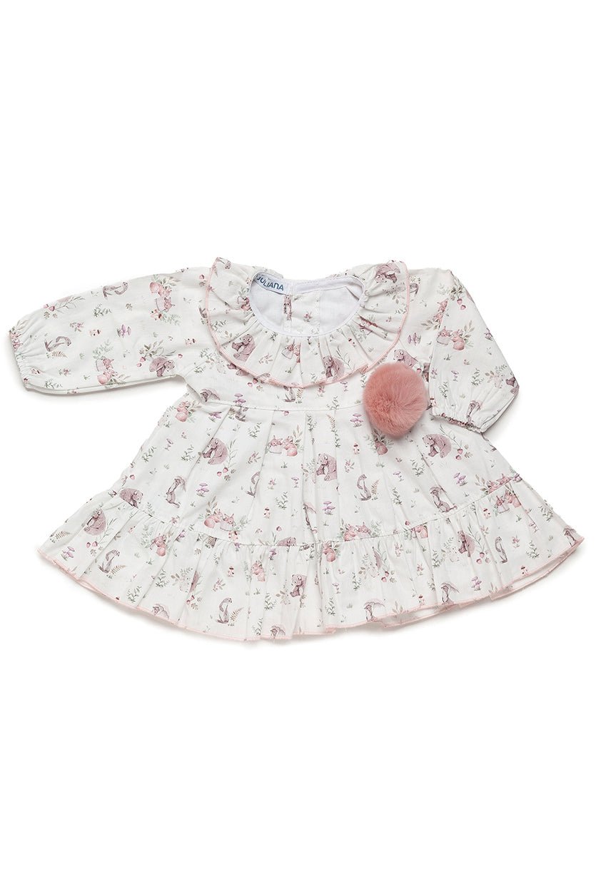 Juliana "Estie" Dusky Pink Forest Animals Dress - Millie and John