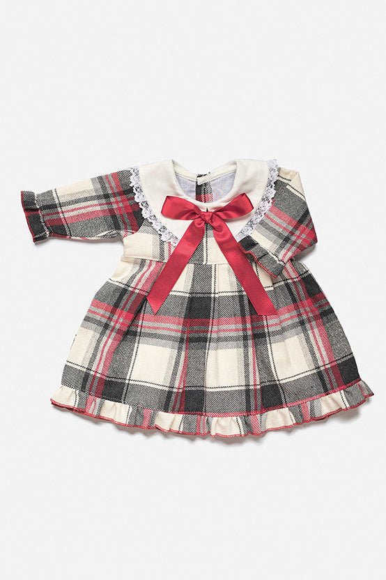 Juliana "Ines" Grey & Red Tartan Dress - Millie and John