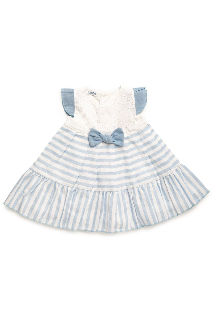Juliana "Lacy" Sky Blue Striped Dress - Millie and John