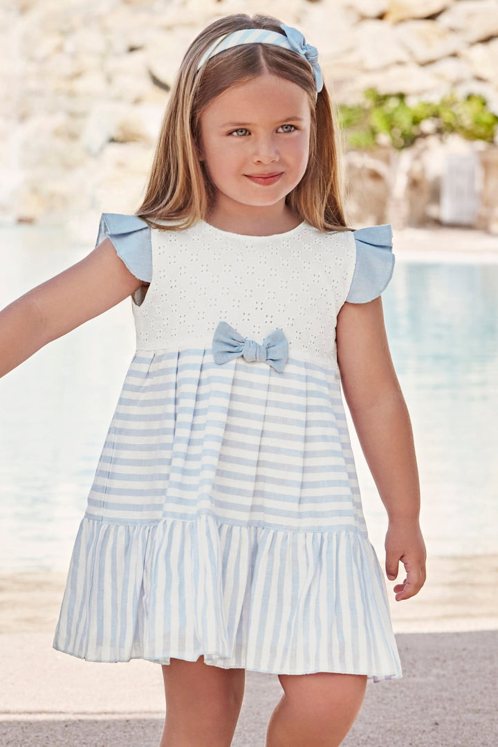 Juliana "Lacy" Sky Blue Striped Dress - Millie and John