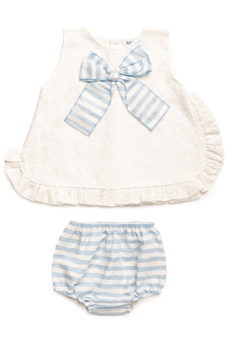 Juliana "Layla" White Broderie Anglaise Dress & Bloomers - Millie and John