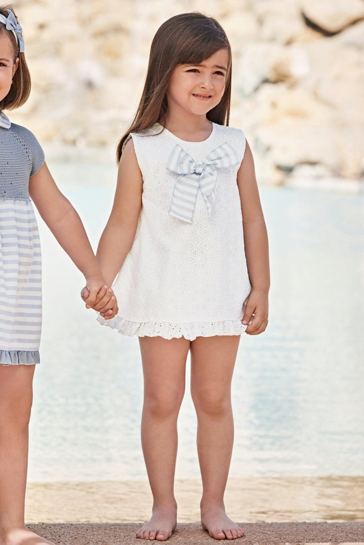 Juliana "Layla" White Broderie Anglaise Dress & Bloomers - Millie and John