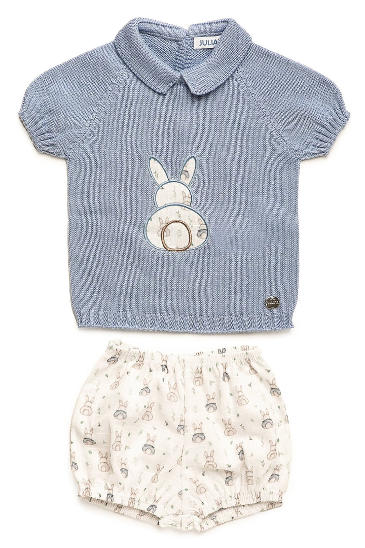 Juliana "Taylor" Sky Blue Knit Bunny Top & Jam Pants - Millie and John