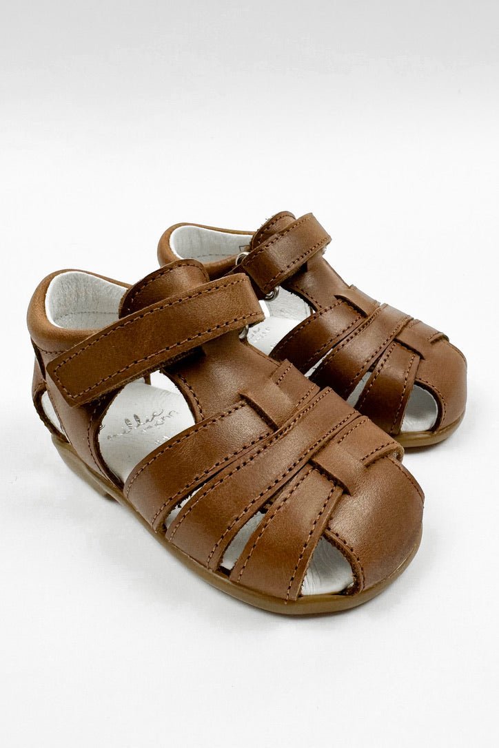 León Shoes X M&J "Pedro" Brown Leather Sandals - Millie and John