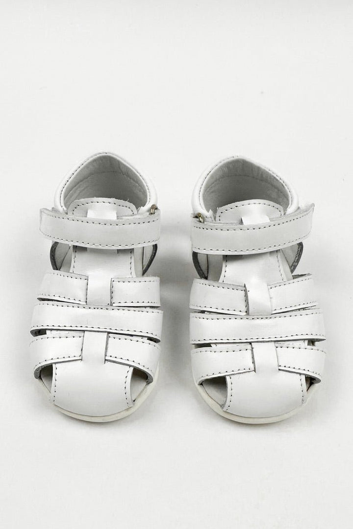 León Shoes X M&J "Pedro" White Leather Sandals - Millie and John