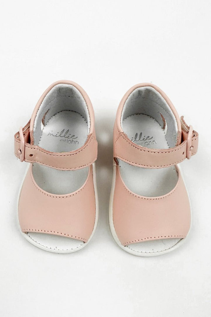 León Shoes X M&J "Sierra" Pink Leather Sandals - Millie and John