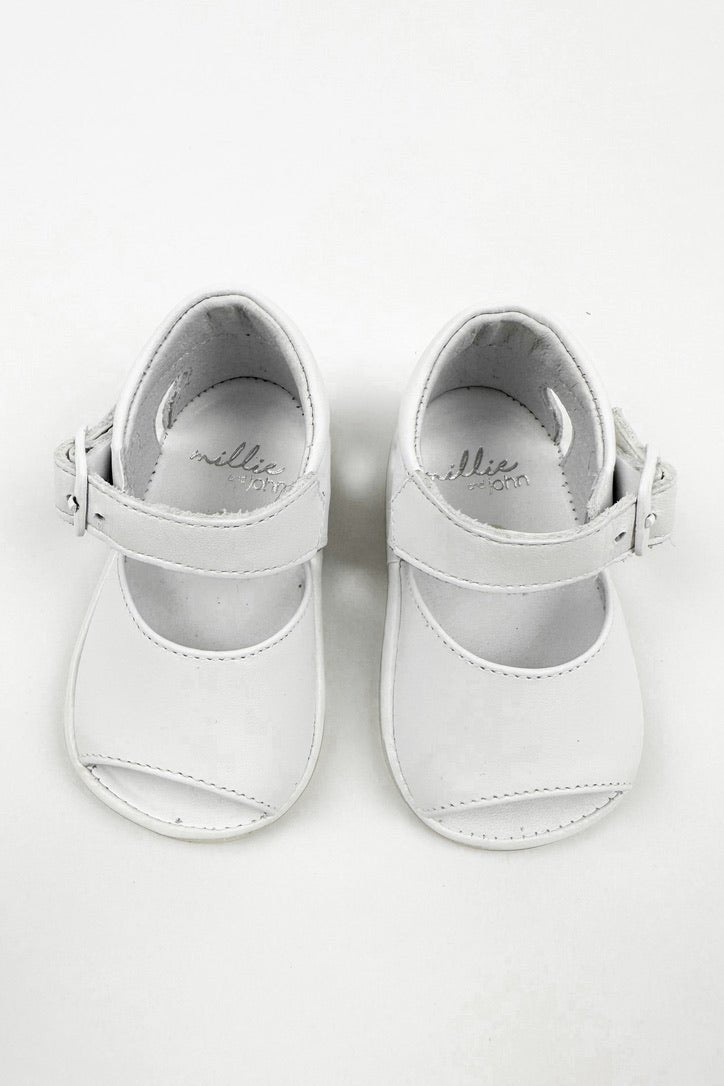 León Shoes X M&J "Sierra" White Leather Sandals - Millie and John