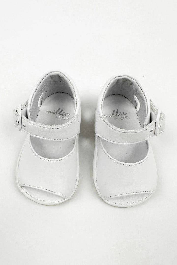 León Shoes X M&J "Sierra" White Leather Sandals - Millie and John