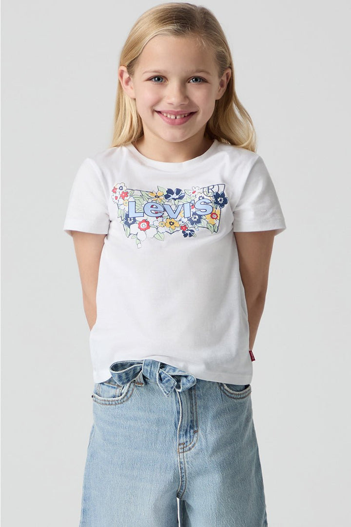 Levi's® Bright White Floral Logo T-Shirt - Millie and John