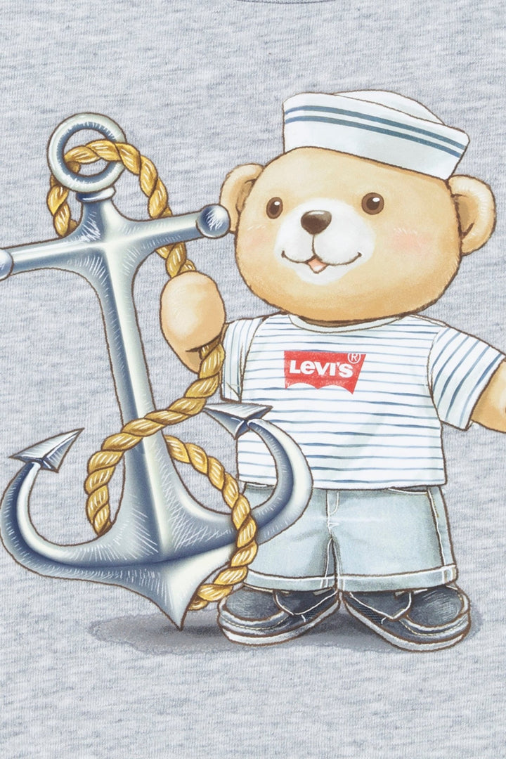 Levi's® Grey Sailor Bear T-Shirt & Denim Shorts - Millie and John