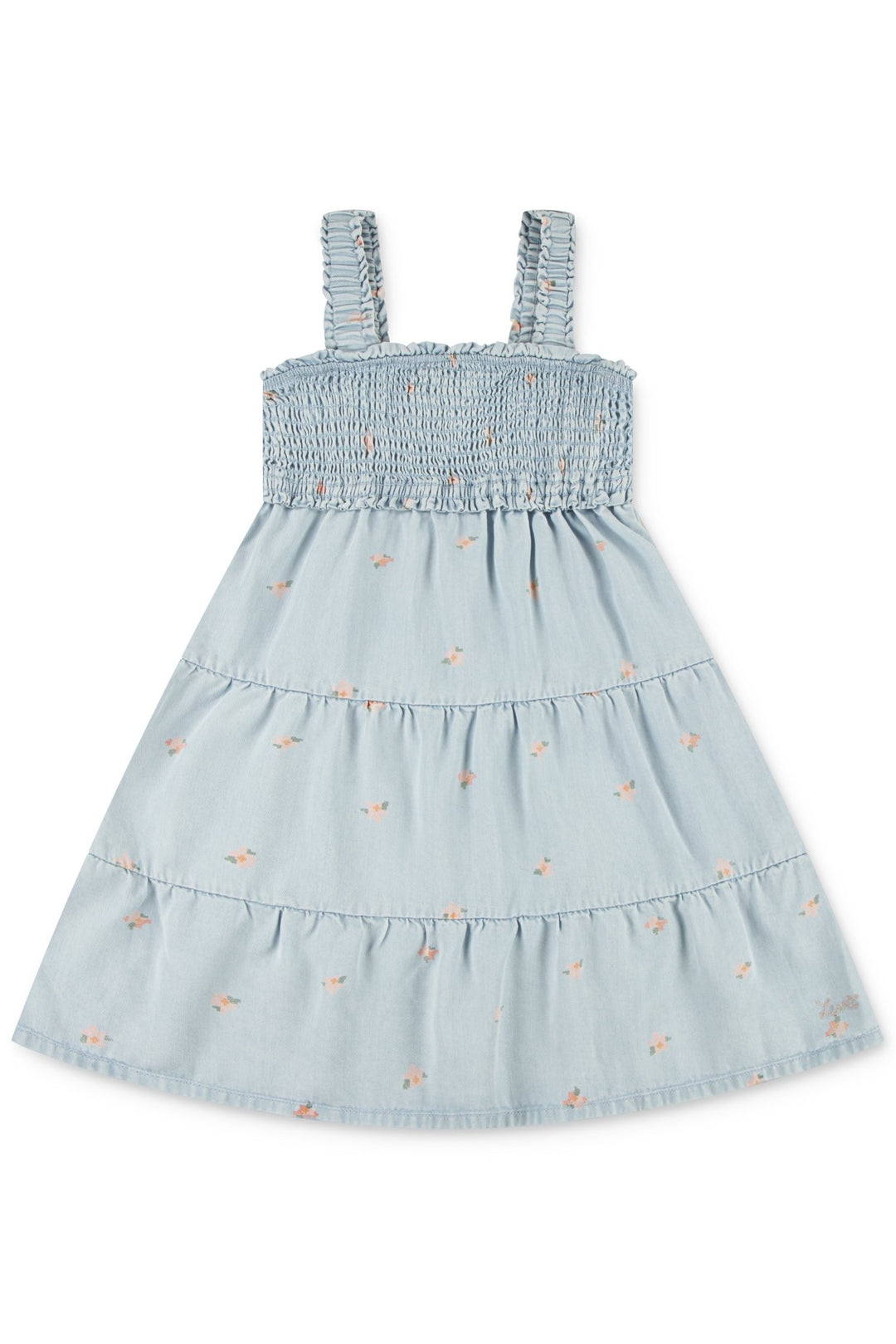 Levi's® Light Blue Denim Chambray Floral Dress & Bloomers - Millie and John