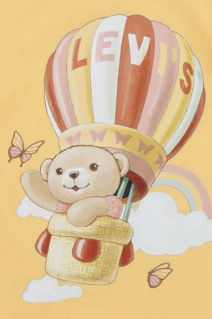 Levi's® Sunshine Yellow Bear T-Shirt & Denim Shorts - Millie and John